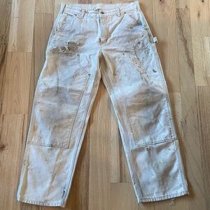 Carhartt vintage men’s tan distressed carpenter pants size 33/30